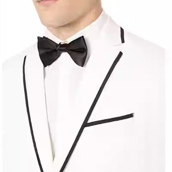 Kenneth Cole Reaction Men's White and Black Formal Sport Coat/Tuxedo Jacket - Picture 1 of 17